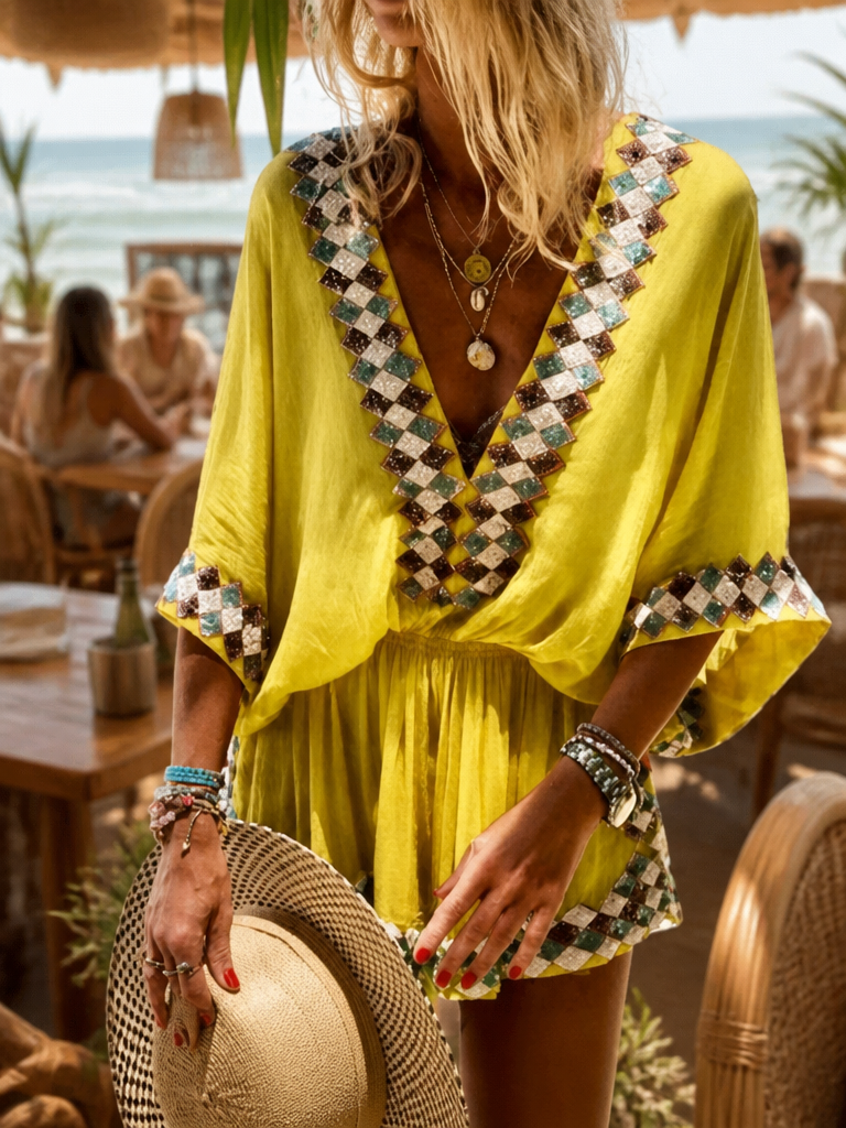 Lanah - Beach mid-skirt short dress