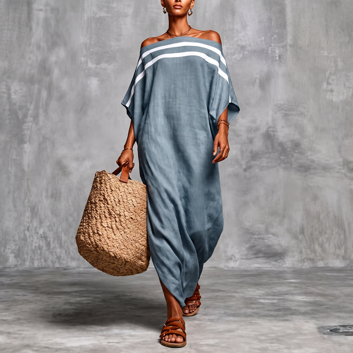 Samantha- Collar striped dress